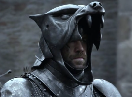 Sandor Clegane, more commonly known as The Hound.  Personal bodyguard for Prince Joffrey