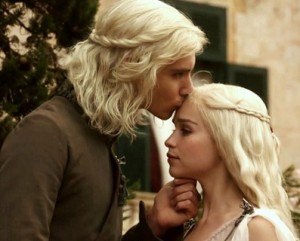 From left to right: Viserys Targaryen and Daenerys Targaryen. 